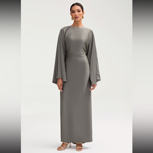 veiled collection Dresses & Skirts - Batool Satin Maxi Dress - Sage